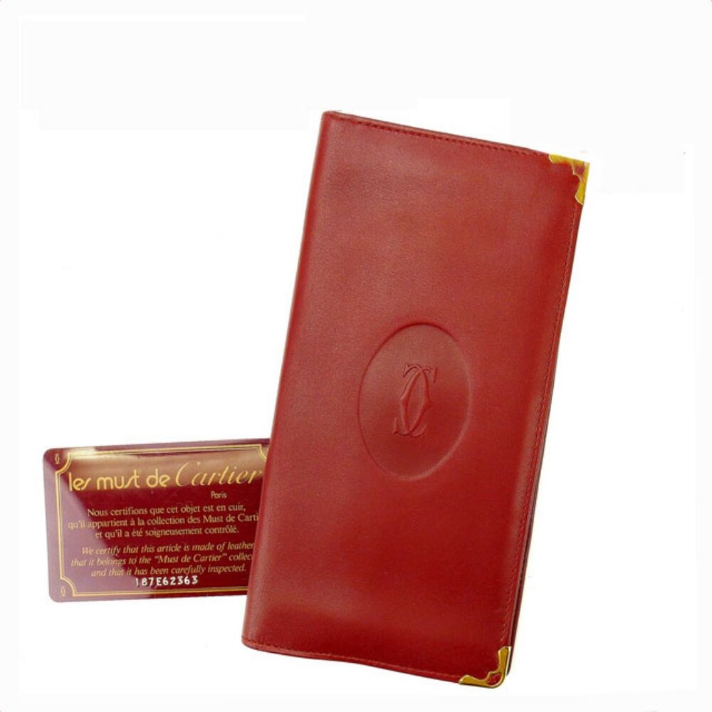 Cartier Wallet Purse Long Wallet Mastline Red Wom… - image 2